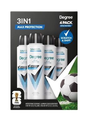 Degree Men's Max Protection 3 in 1 Fresh Dry Spray 4 x 4.8 Oz